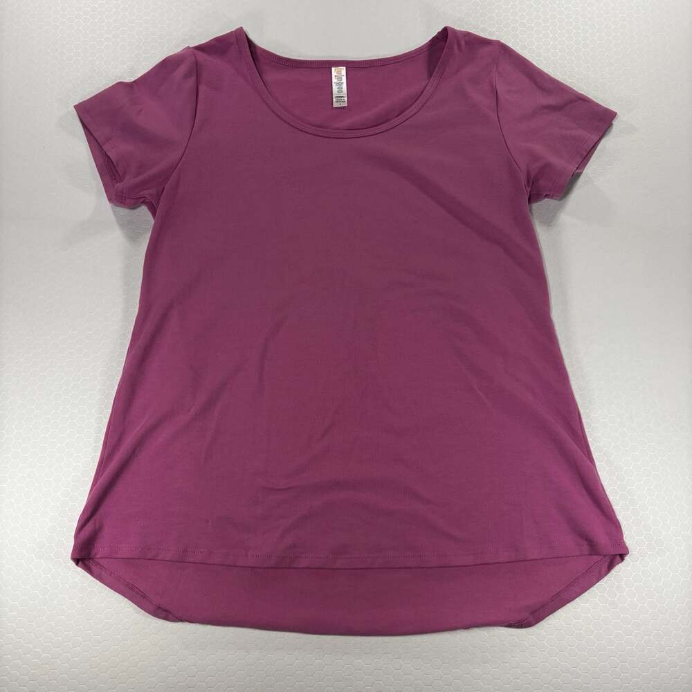 LuLaRoe Women's Classic T Scoop Neck Hi-Low Short Sleeve Tunic Tee Pink Size S